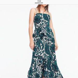J crew green silk dress size 6 NWT